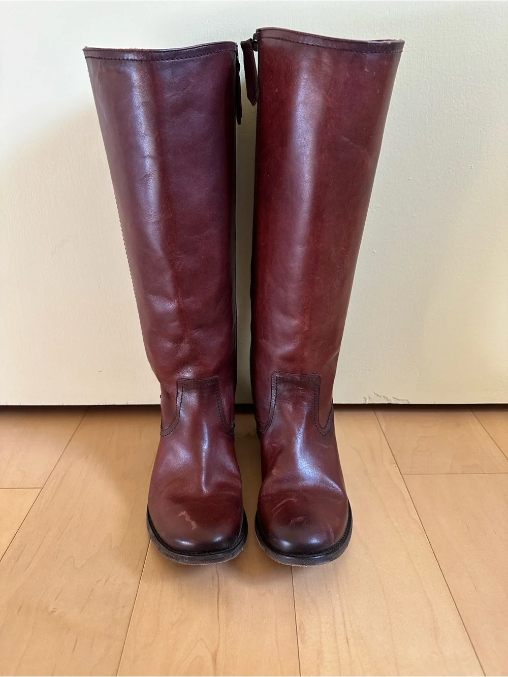 Frye Tall Leather Riding Boots in Brown